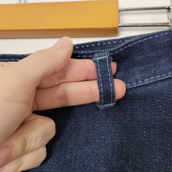JTF Vintage Blue Dark Wash Denim 90s Jean Skirt Cotton Blend Pockets Belt Loops - Picture 9 of 13